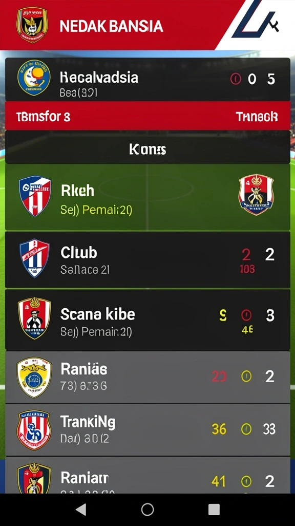 Fitur statistik untuk melacak performa tim.