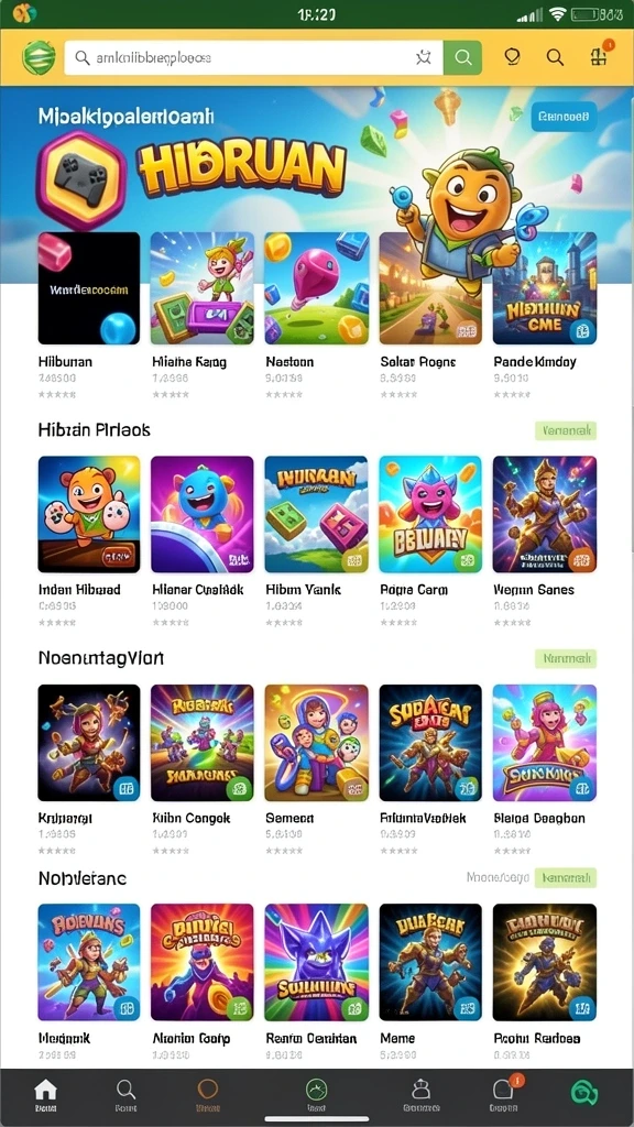 Tampilan awal game dengan karakter utama yang siap beraksi.
