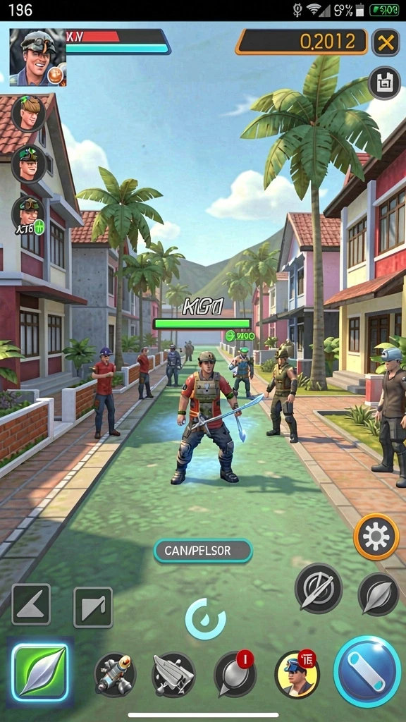 Screenshot menunjukkan lingkungan hutan yang menawan.