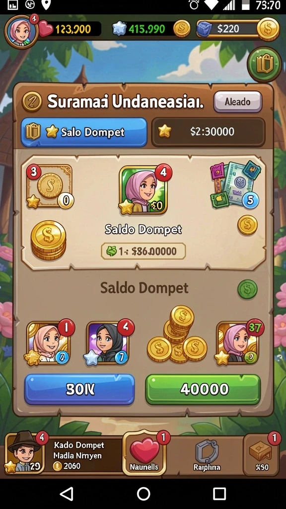 Bingo dalam permainan dengan grafis yang cerah dan menyenangkan.